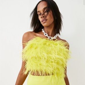 New Karen Millen Feather Tube Top